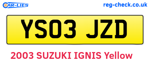 YS03JZD are the vehicle registration plates.