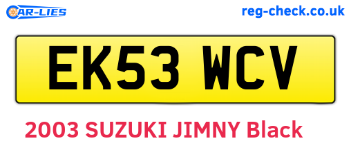 EK53WCV are the vehicle registration plates.