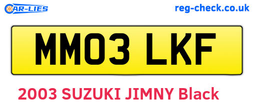 MM03LKF are the vehicle registration plates.