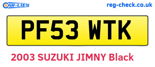 PF53WTK are the vehicle registration plates.