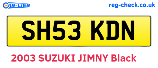 SH53KDN are the vehicle registration plates.
