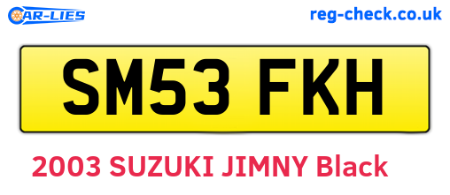 SM53FKH are the vehicle registration plates.