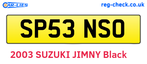 SP53NSO are the vehicle registration plates.