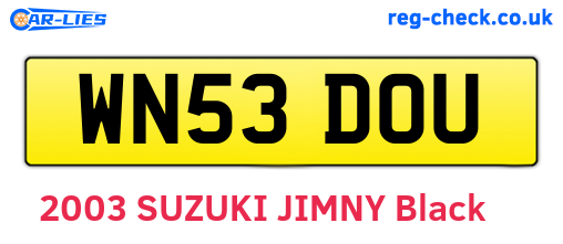 WN53DOU are the vehicle registration plates.