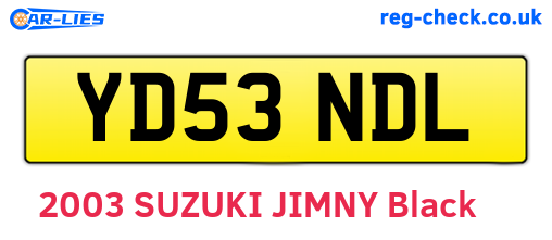 YD53NDL are the vehicle registration plates.