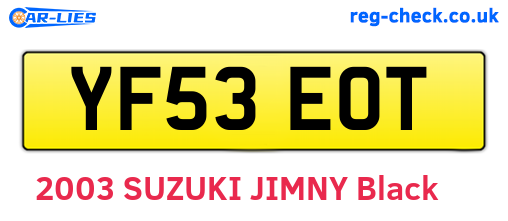 YF53EOT are the vehicle registration plates.