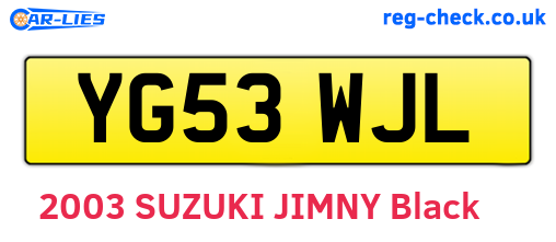 YG53WJL are the vehicle registration plates.