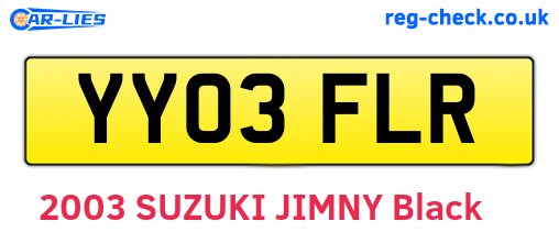 YY03FLR are the vehicle registration plates.