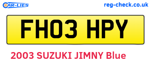 FH03HPY are the vehicle registration plates.