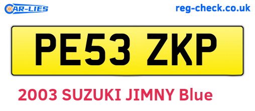 PE53ZKP are the vehicle registration plates.