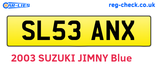 SL53ANX are the vehicle registration plates.