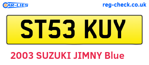 ST53KUY are the vehicle registration plates.