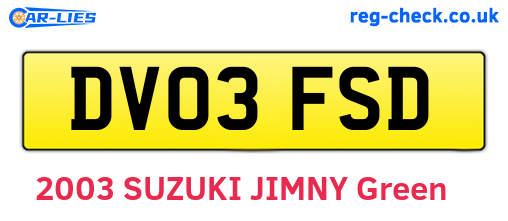 DV03FSD are the vehicle registration plates.