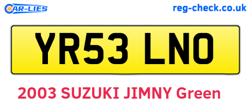 YR53LNO are the vehicle registration plates.