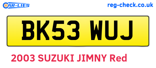 BK53WUJ are the vehicle registration plates.