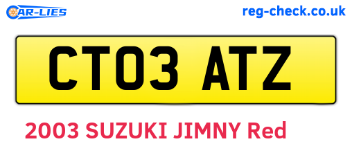 CT03ATZ are the vehicle registration plates.