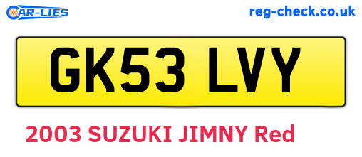 GK53LVY are the vehicle registration plates.