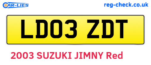 LD03ZDT are the vehicle registration plates.