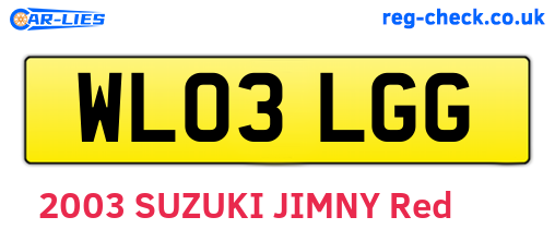 WL03LGG are the vehicle registration plates.