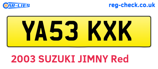 YA53KXK are the vehicle registration plates.