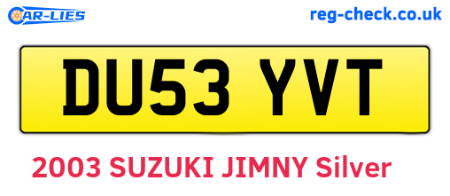 DU53YVT are the vehicle registration plates.