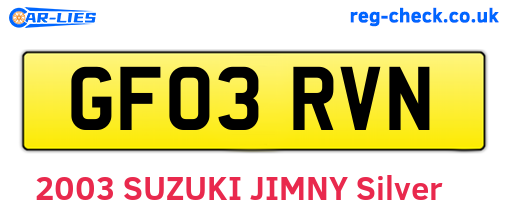 GF03RVN are the vehicle registration plates.