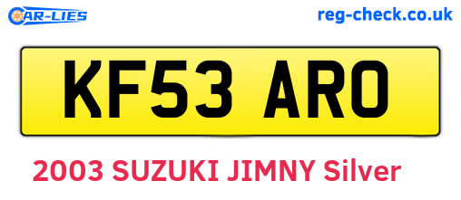 KF53ARO are the vehicle registration plates.