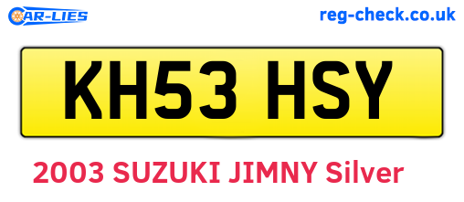 KH53HSY are the vehicle registration plates.