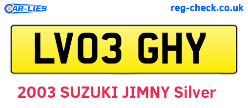 LV03GHY are the vehicle registration plates.
