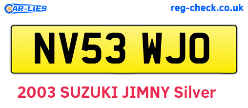 NV53WJO are the vehicle registration plates.