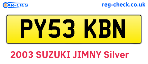 PY53KBN are the vehicle registration plates.