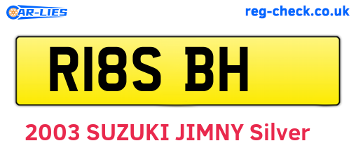 R18SBH are the vehicle registration plates.