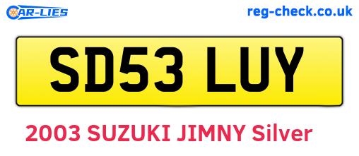 SD53LUY are the vehicle registration plates.