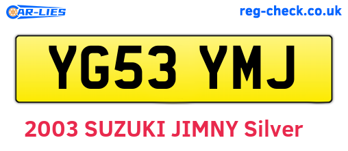 YG53YMJ are the vehicle registration plates.