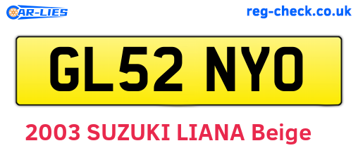 GL52NYO are the vehicle registration plates.