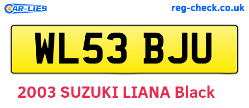 WL53BJU are the vehicle registration plates.