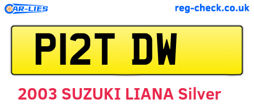 P12TDW are the vehicle registration plates.