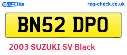 BN52DPO are the vehicle registration plates.