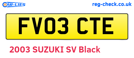 FV03CTE are the vehicle registration plates.