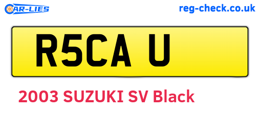 R5CAU are the vehicle registration plates.
