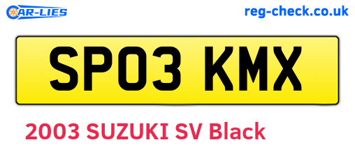 SP03KMX are the vehicle registration plates.