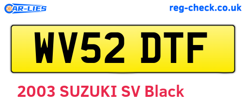 WV52DTF are the vehicle registration plates.
