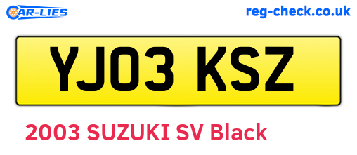 YJ03KSZ are the vehicle registration plates.