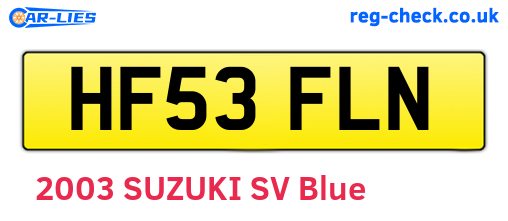 HF53FLN are the vehicle registration plates.