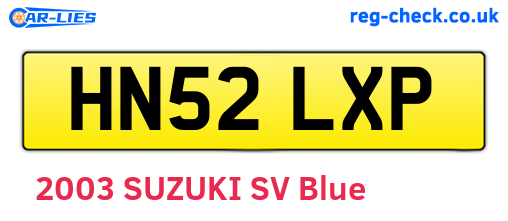 HN52LXP are the vehicle registration plates.