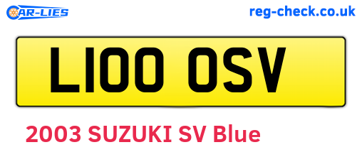 L100OSV are the vehicle registration plates.