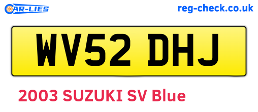 WV52DHJ are the vehicle registration plates.