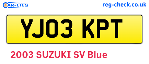 YJ03KPT are the vehicle registration plates.
