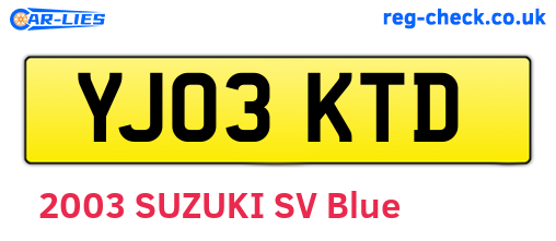 YJ03KTD are the vehicle registration plates.