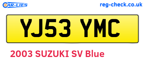 YJ53YMC are the vehicle registration plates.